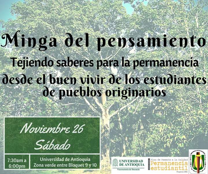 texto de invitación con árbol de fondo.