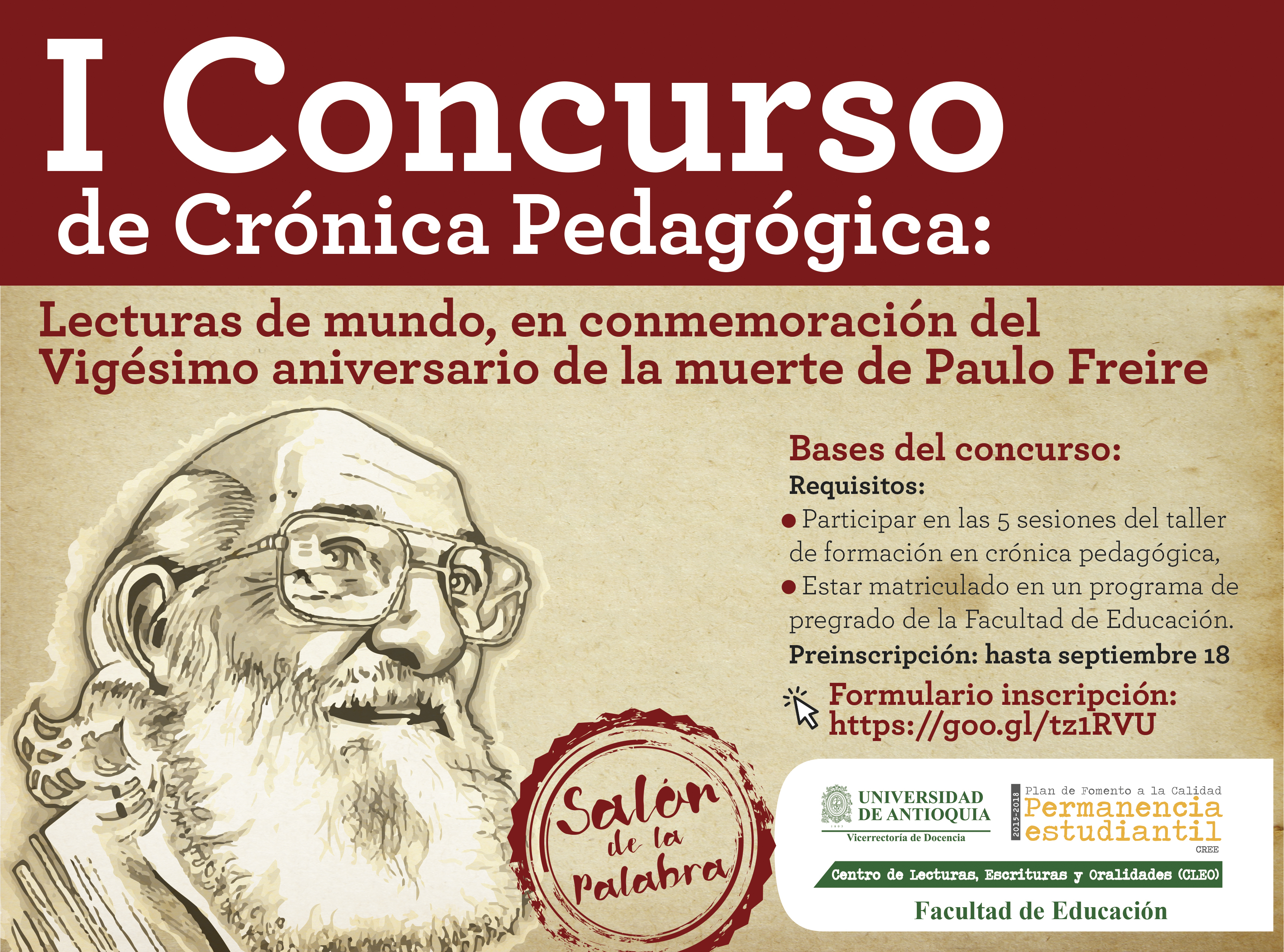 e-card de invitación con imagen Paulo Freire. e-card de invitación con imagen Paulo Freire.