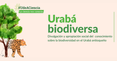 texto "hablemos de ciencia" fondo azul 