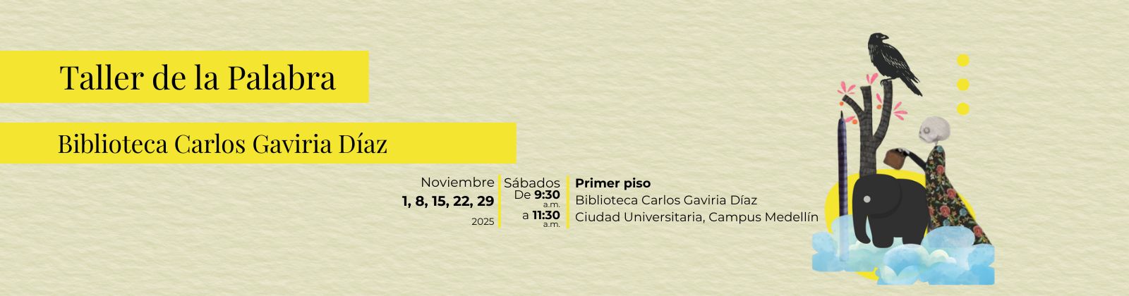 Imagen con el texto: Taller de la Palabra 