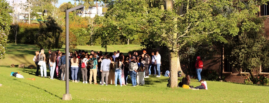 Estudiantes del campus El Carmen de Viboral durante una jornada de inducciones