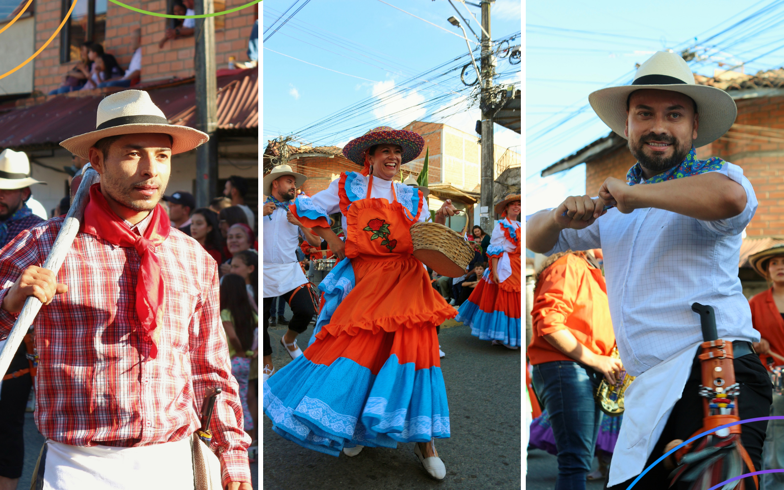 Bailarines vestidos con trajes típicos
