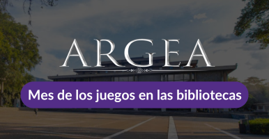 Imagen con el texto: Argea, mes de los juegos en las bibliotecas