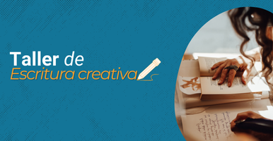 Imagen con con texto "Taller de escritura creativa"