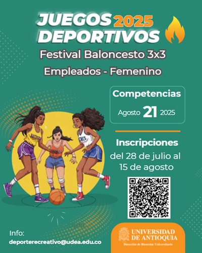 Pieza gráfica convocatoria baloncesto 3x3 femenino empleados