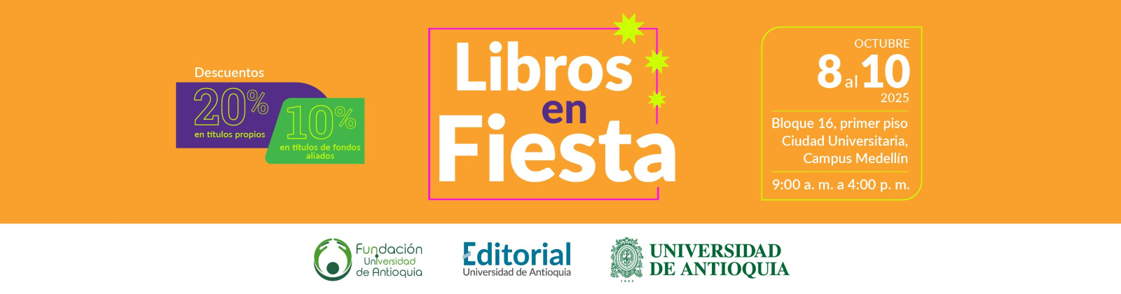 Libros en Fiesta - 08 al 10 de octubre - Invitación