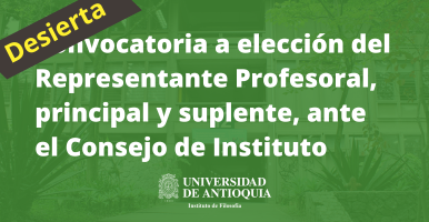 Desierta convocatoria elección representante profesoral 