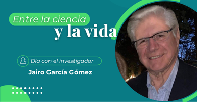 Imagen con foto de investigadora y texto de "Entre la ciencia y la vida: día con la investigadora"