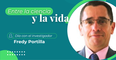 Imagen con foto de investigadora y texto de "Entre la ciencia y la vida: día con la investigador"