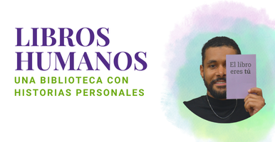 Imagen con texto Libros Humanos, una biblioteca con historias