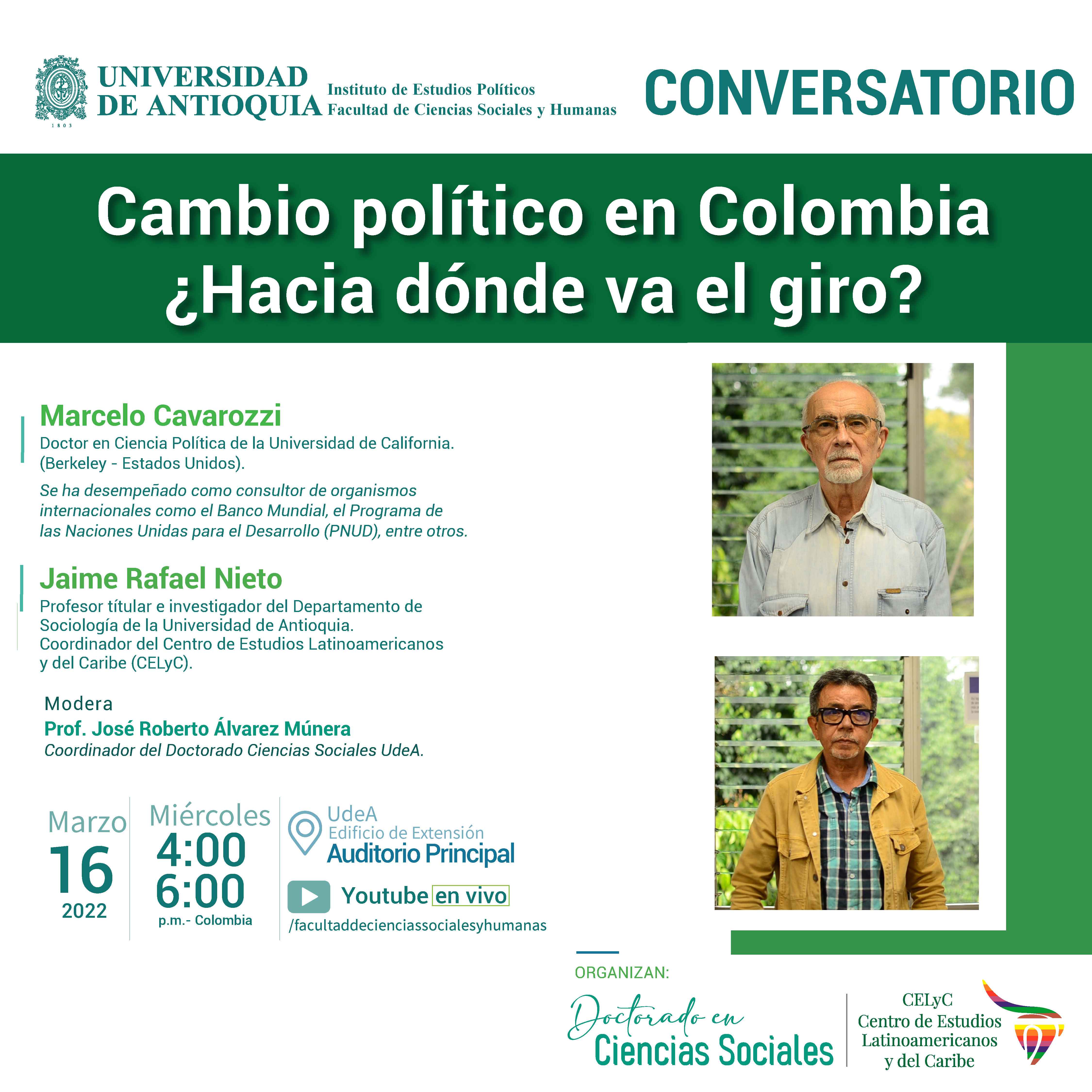 imagen conversatorio cambio político en Colombia ¿Hacia dónde va el giro?