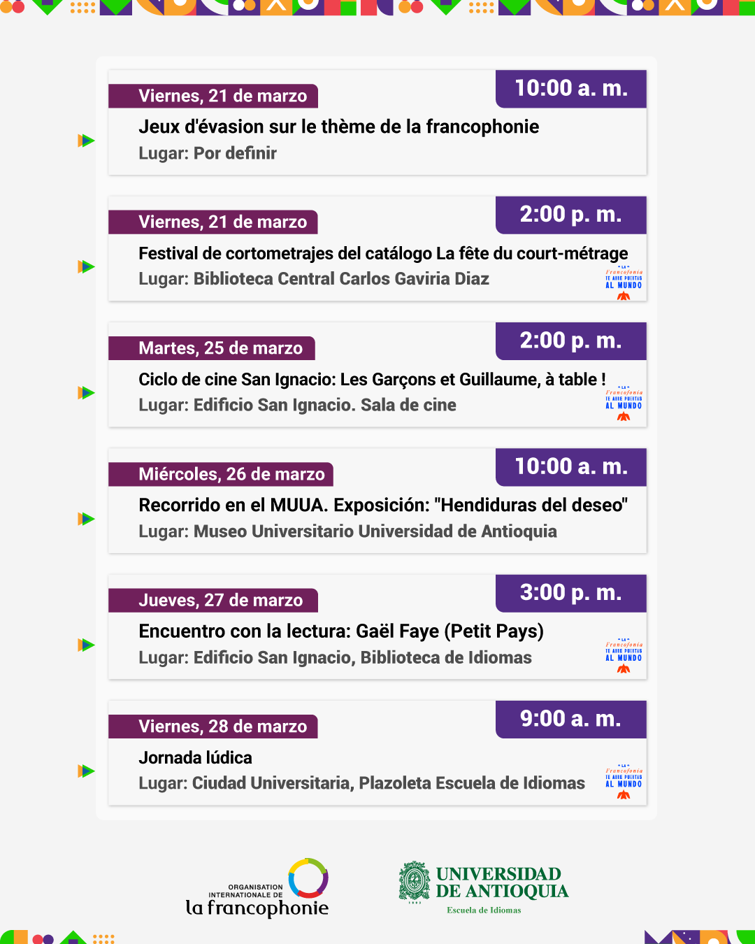 Programación mes de la Francofonía
