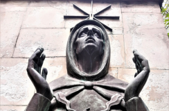 Ya se encuentra restaurada la obra Virgen de los dolores, de Octavio Montoya