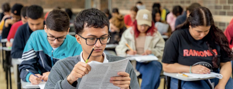 Aspirantes a la Universidad de Antioquia durante la aplicación del examen de admisión