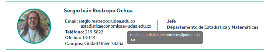 departamento de estadistica y matemáticas