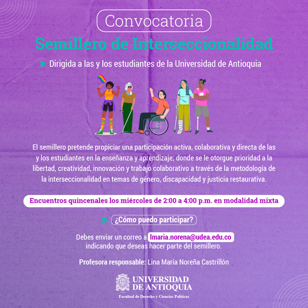 Flyer del semillero de interseccionalidad